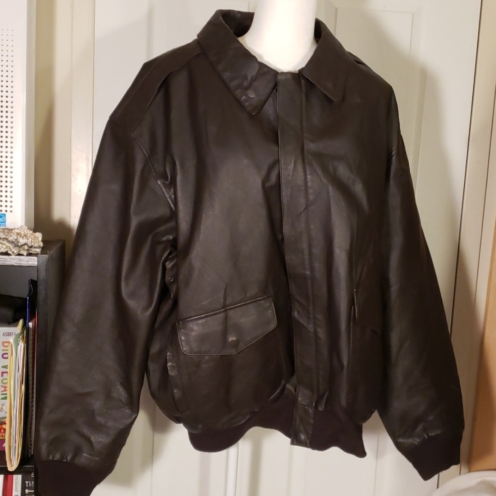 Air Force brown leather bomber jacket 2XLT